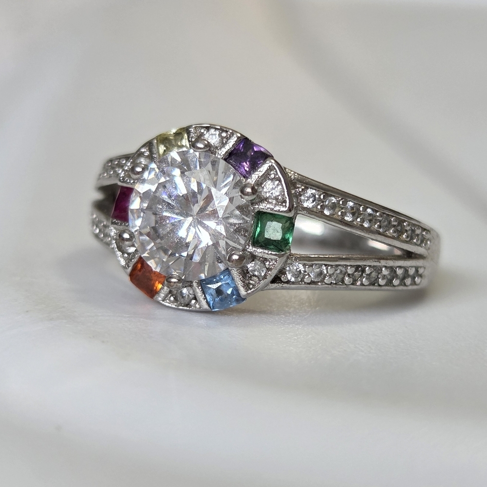 RARE✨️Rainbow 🌈 Spectrum Ring - Size 8 LGBTQ2+Pride Multicolour Charmed Aroma - Picture 1 of 14